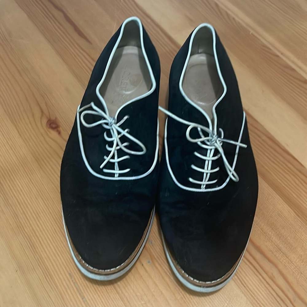 J Crew black suede shoes vintage